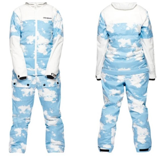 ONESKEE WOMEN’S ACCLIMATE SNOW SUIT WHITE/BLUE SKY - 3 - Picture 7 of 9